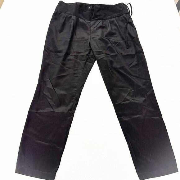 Hatch Black Pleated Detail Side String Pant Skinny Style Size Large - Picture 2 of 8